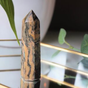 Chocolate Calcite Crystal Wand: Grounding Energy Healing Tower Chocolate Calcite Crystal Wand: Grounding Energy Healing Tower