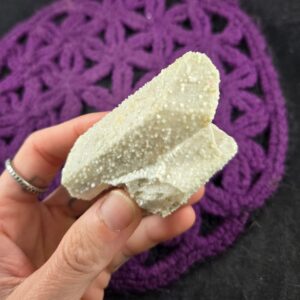 Danburite Crystal Point with Druzy Calcite Coating Natural Stones Crystals white terminated untreated Charcas Mexico Danburite Crystal Point with Druzy Calcite Coating Natural Stones Crystals white terminated untreated Charcas Mexico
