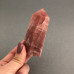 Dark Pink Rose Calcite Crystal Point (3 1/2" Tall) For Heart Chakra Stone, Crystal Collection Energy Practitioner Positivity Peacefulness Dark Pink Rose Calcite Crystal Point (3 1/2" Tall) For Heart Chakra Stone, Crystal Collection Energy Practitioner Positivity Peacefulness