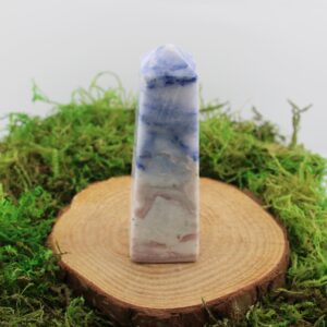 Hackmanite Afghanite And Calcite Tower #b Damaged Hackmanite Afghanite And Calcite Tower #b Damaged