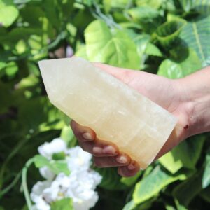 Large 160MM Honey Yellow Calcite Tower: Metaphysical Crystal Wand, Healing Stone Large 160MM Honey Yellow Calcite Tower: Metaphysical Crystal Wand, Healing Stone