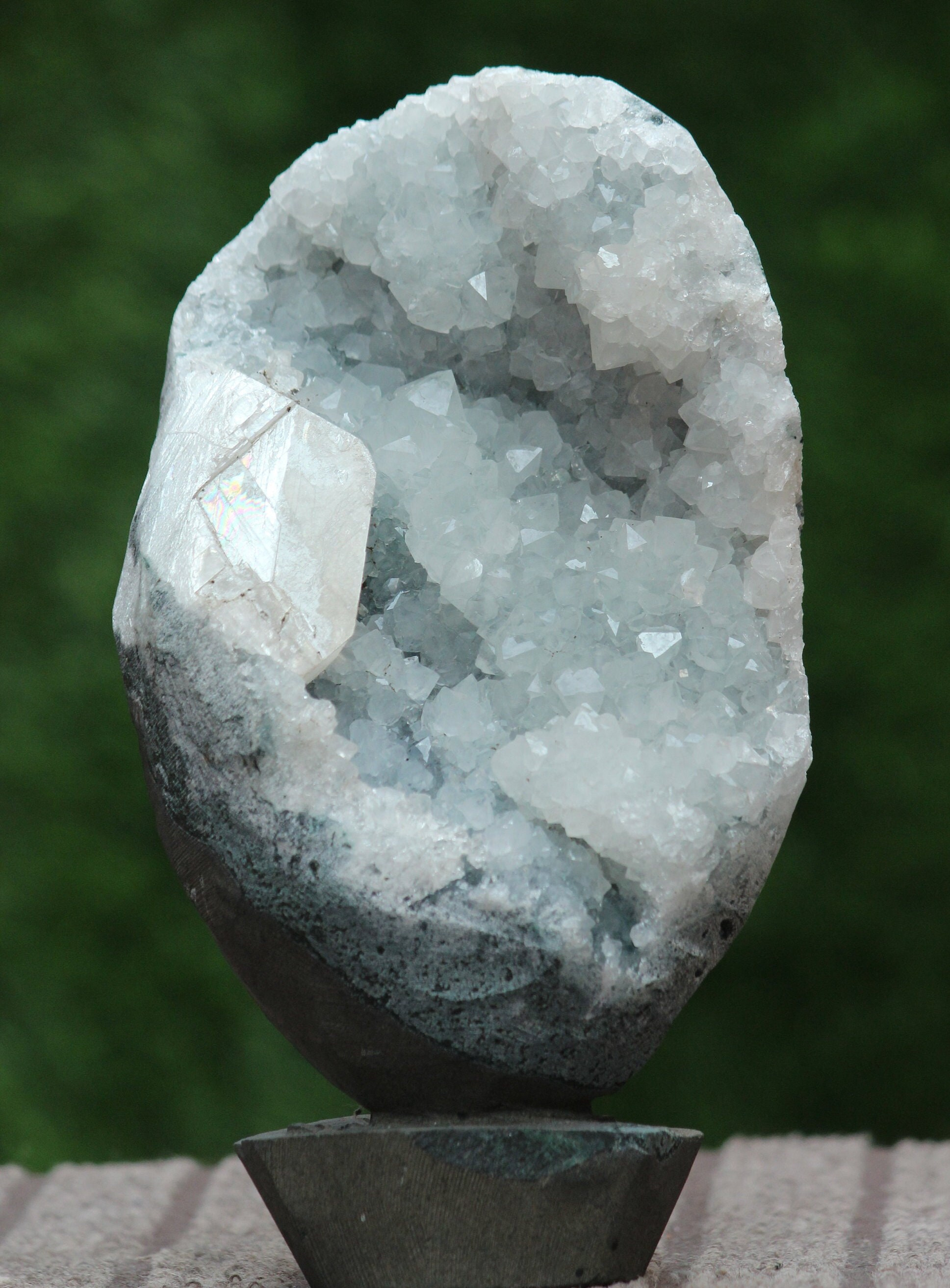 Large Green Apophyllite Crystal Cluster: Healing Stone Boho Decor