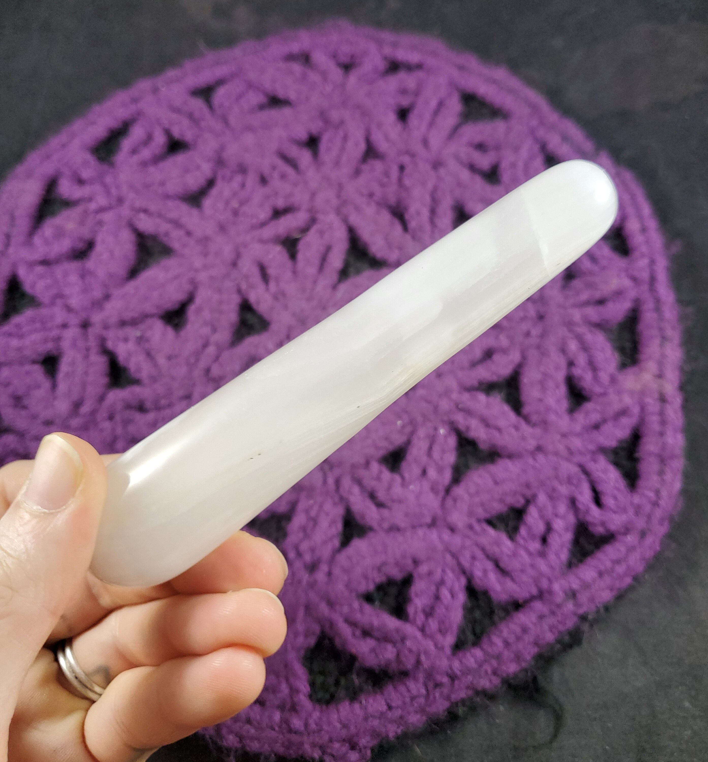 Mangano Calcite Wand Polished Crystals Magick Stones Uv Reactive Pale Light Pink Starseed Polished Pakistan