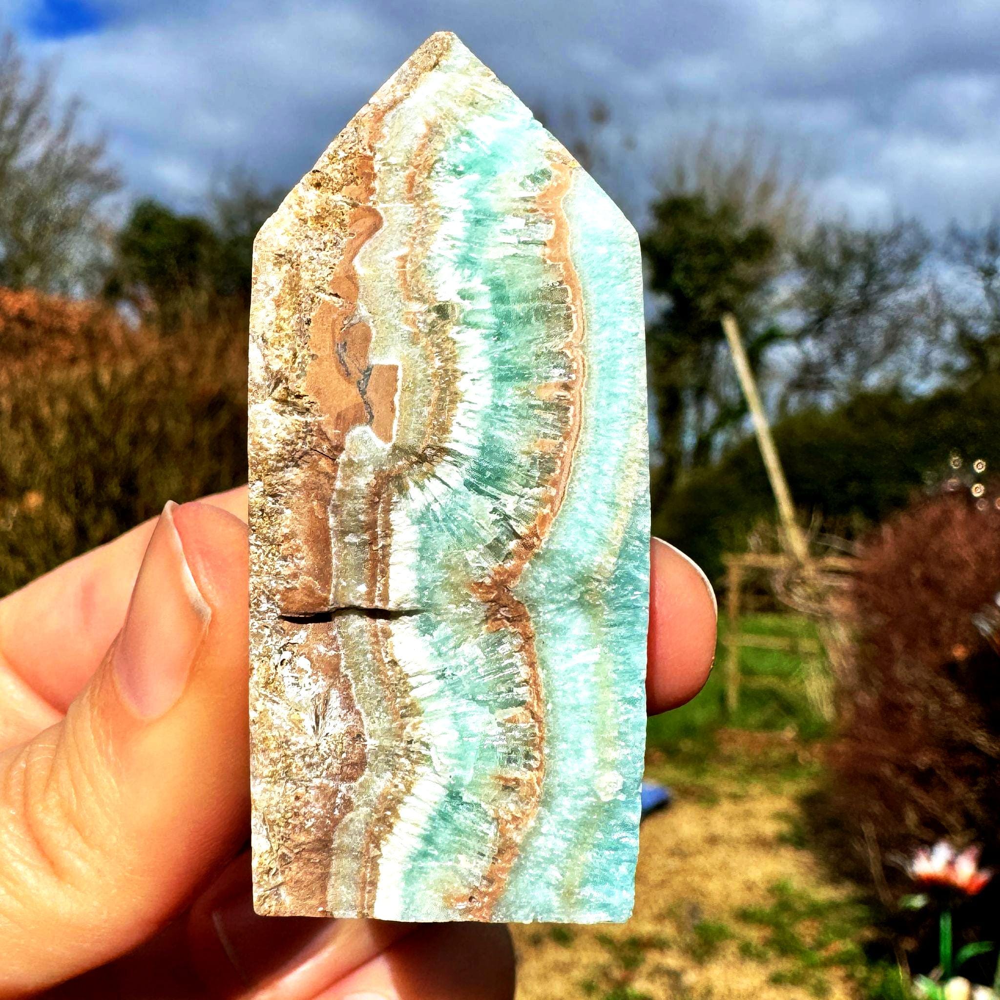 Mermaid Tower  Caribbean Calcite Wand Coastal Gem Point Coastal Tower Crystal Point Witchy Gems Easter Alternative Seaside Rock Mom Uk