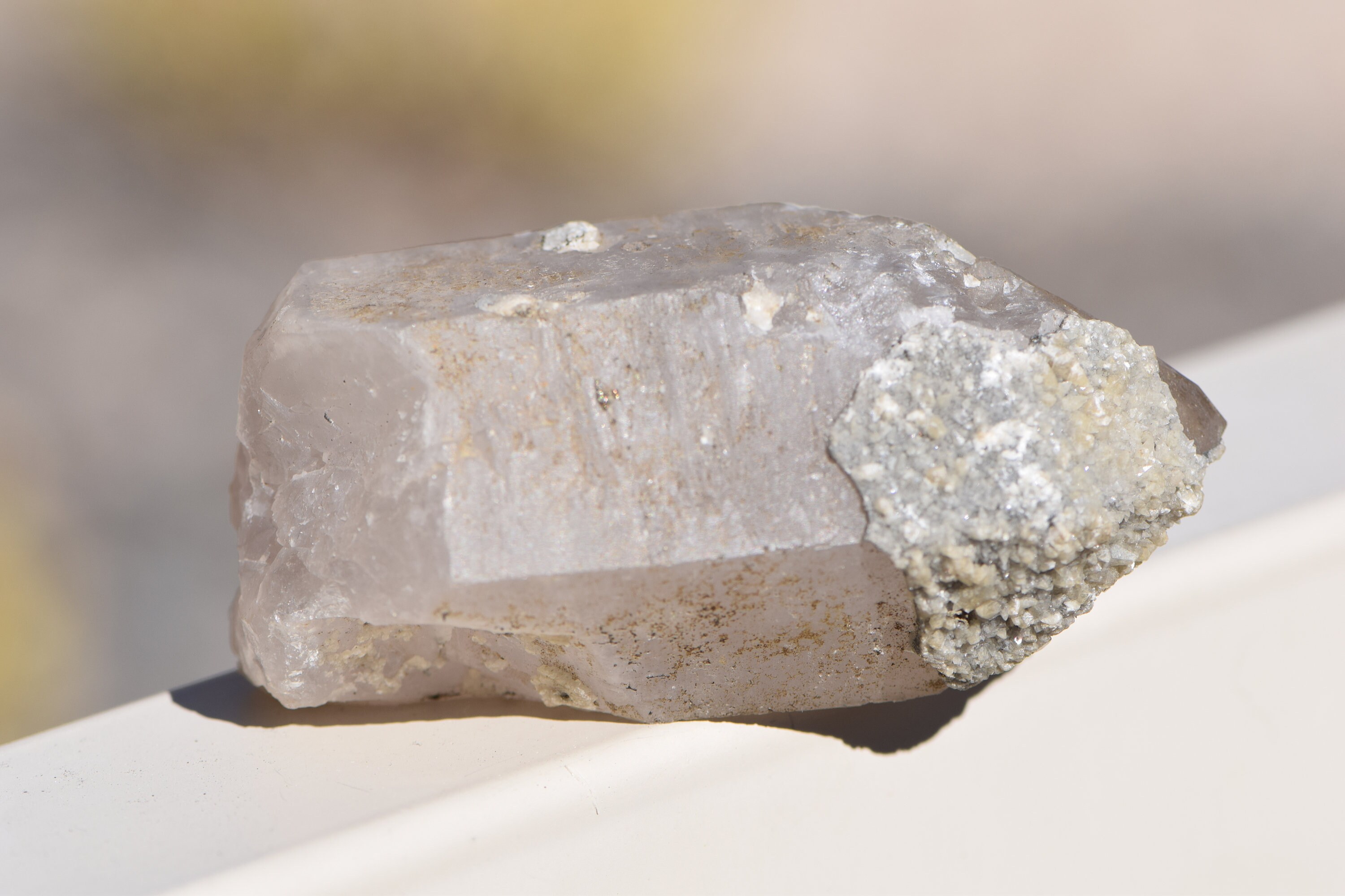 Quartz Point With Druzy Calcite Coating