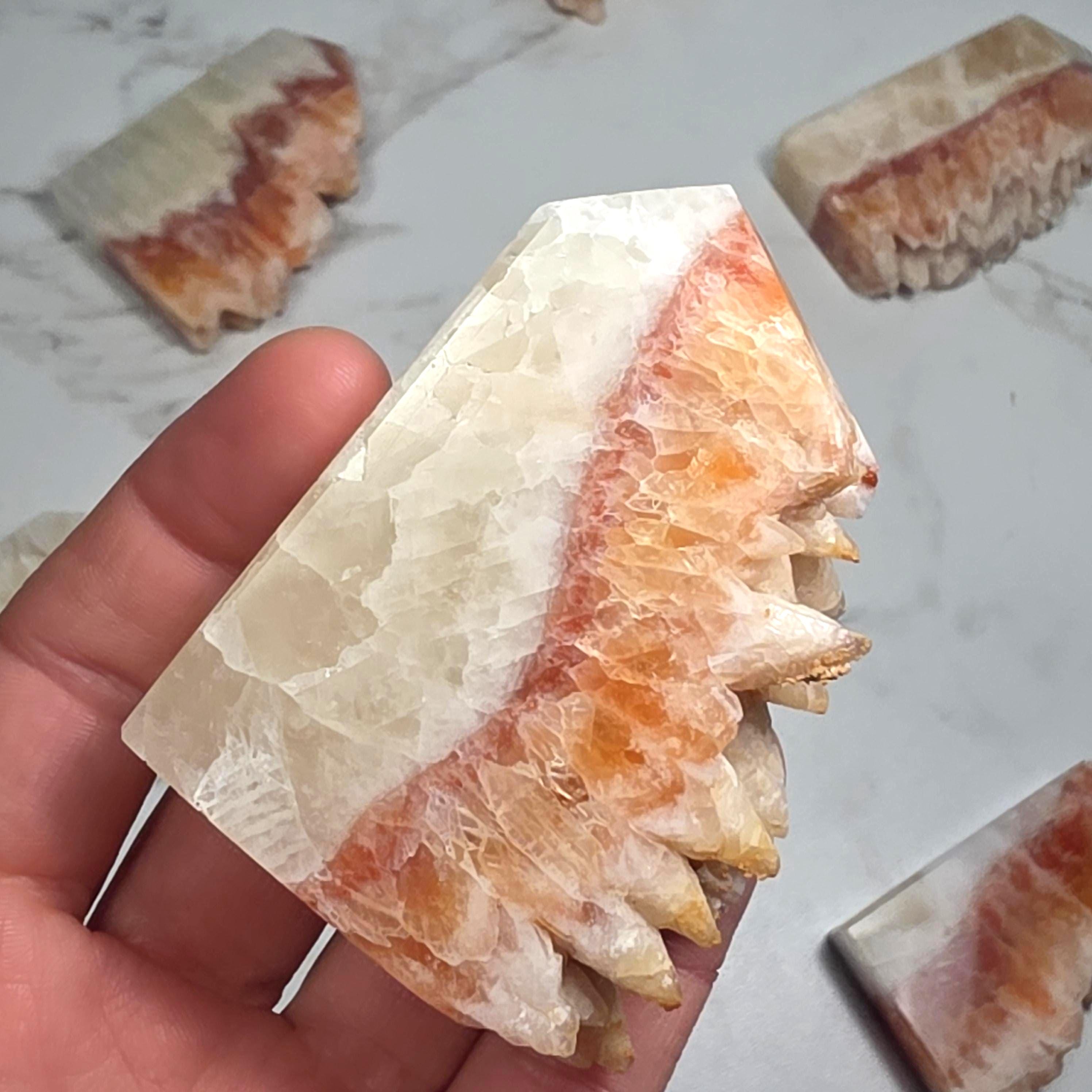 Red Dogtooth Calcite Tower - Red Calcite - Calcite Stone - Dogtooth Calcite Specimen - Calcite Raw - Calcite Crystal - Red Calcite Cluster