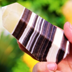 Yellow Zebra Calcite Crystal Obelisk: Reiki Charged Healing Tower (105MM) Yellow Zebra Calcite Crystal Obelisk: Reiki Charged Healing Tower (105MM)