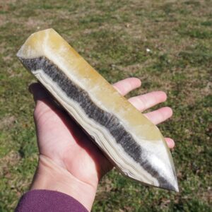 Zebra Calcite Crystal Tower (8.25" x 2" x 1.65" ~ 1 pound, 12 Ounces) Zebra Calcite Crystal Tower (8.25" x 2" x 1.65" ~ 1 pound, 12 Ounces)