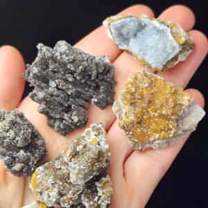 Manganese Druzy Crystal Cluster - Drusy Manganese Oxide - Atlas Mountains Manganese - Manganite - Manganese Oxide Limonite Calcite