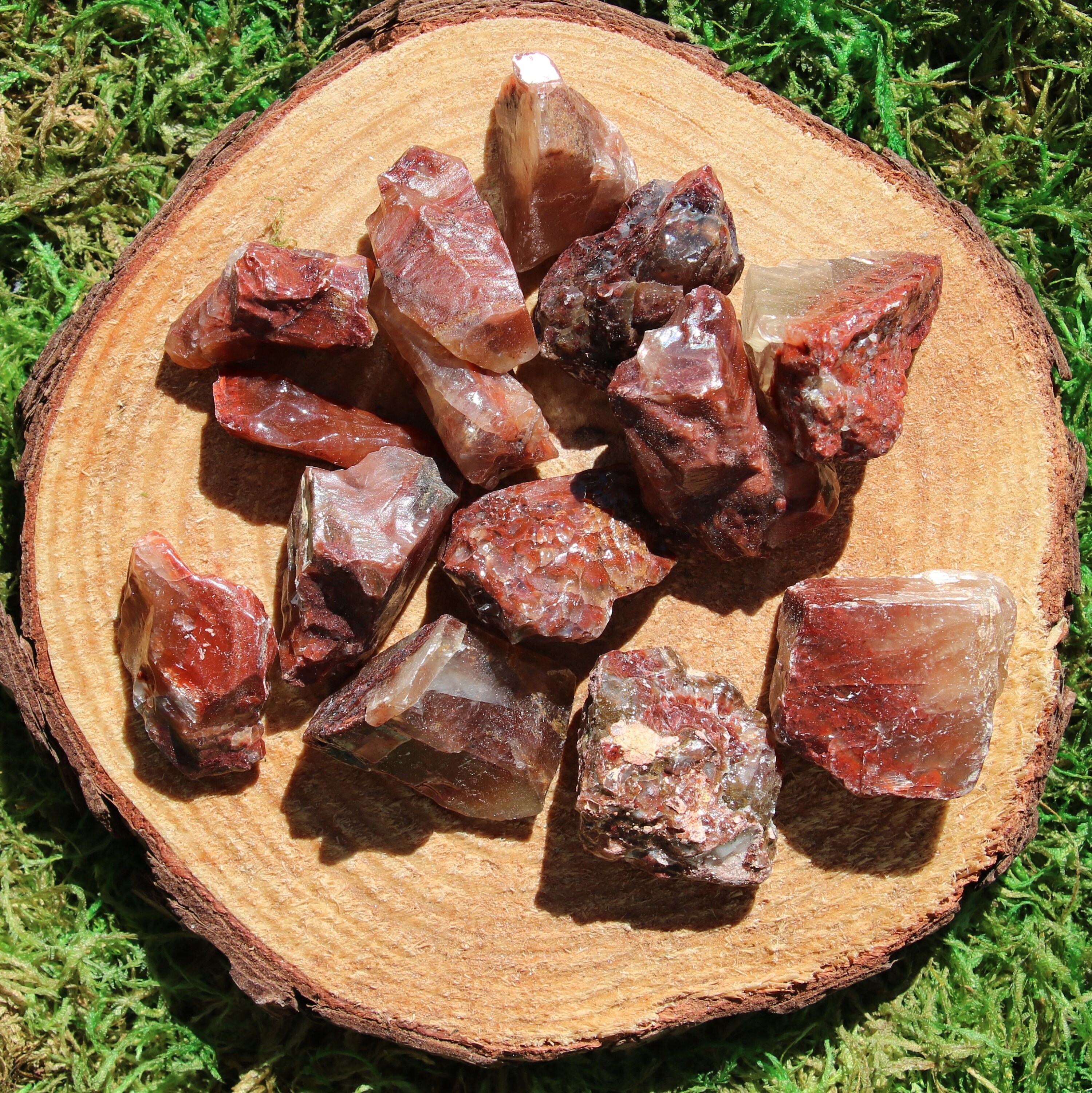 Calcite Red Raw Medium Pieces