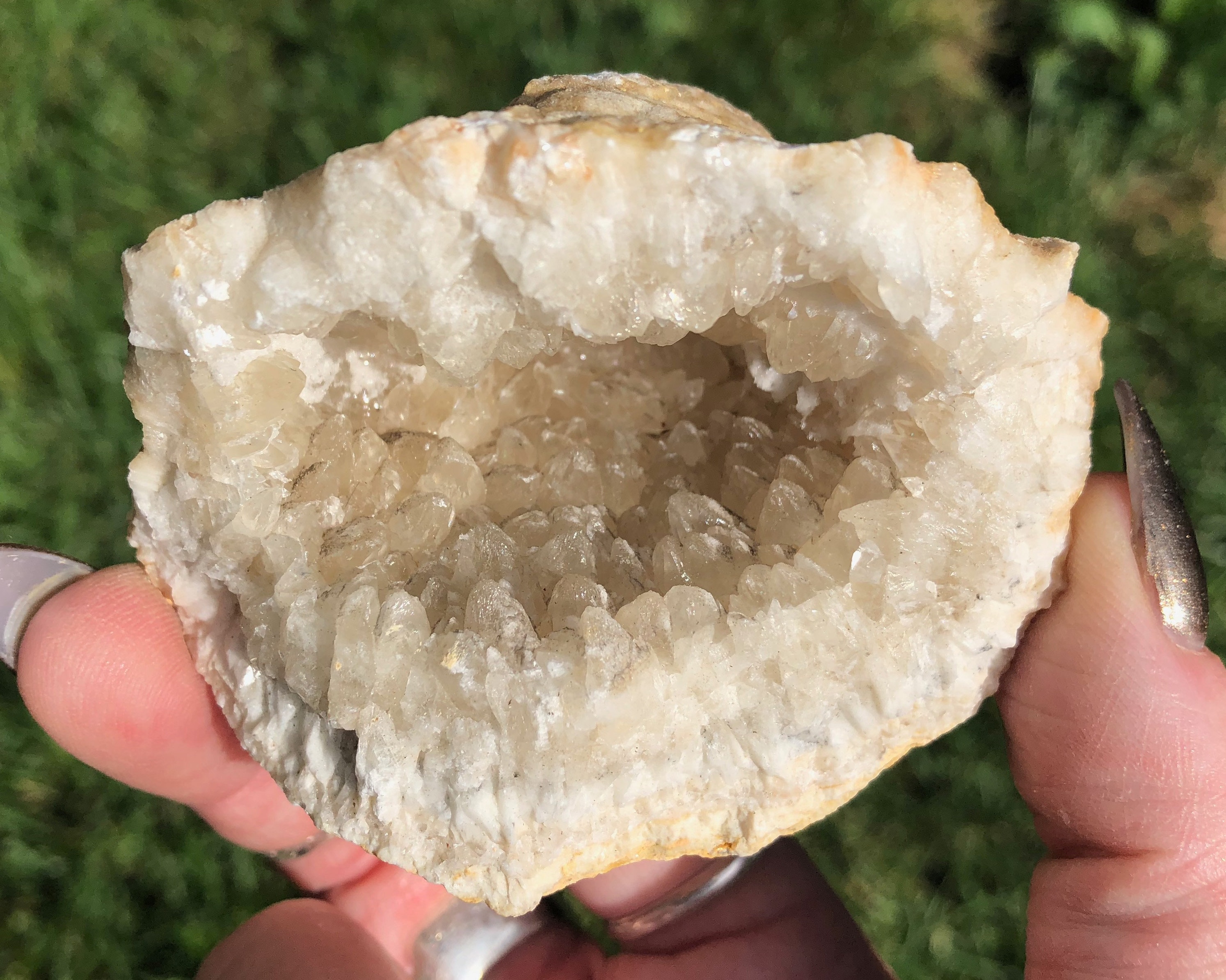 Sparkly Dogtooth Calcite Geode From Morocco #7