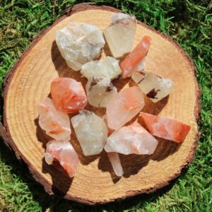 Tri Color Red Calcite Raw Medium Pieces