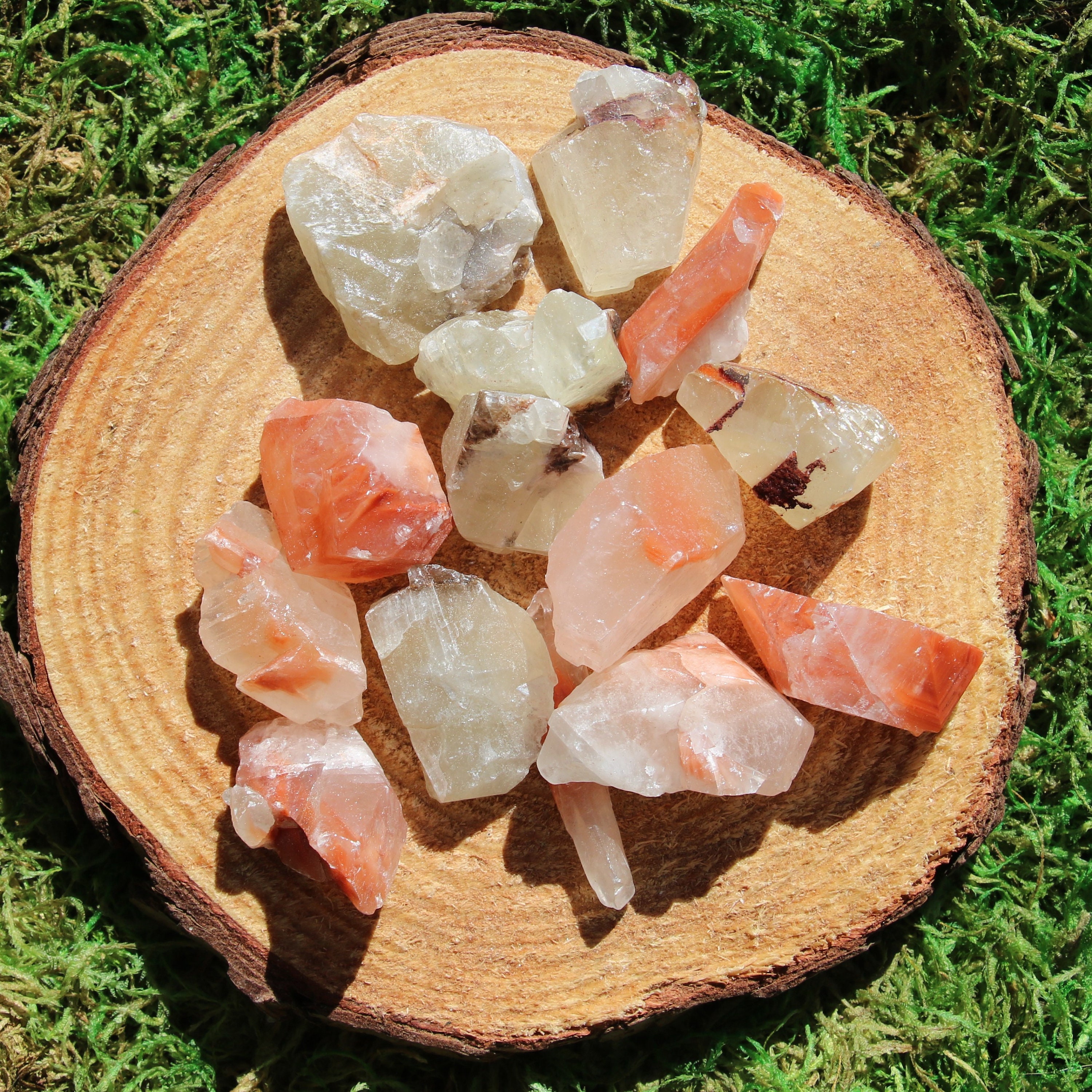 Tri Color Red Calcite Raw Medium Pieces