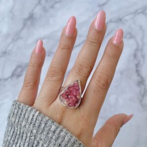 Cobalt Calcite Adjustable Ring / 925 Sterling Silver / Healing Gemstone / Gifts For Her / Fancy / Cobalt Calcite Statement Ring / Cbc-r-8. Cobalt Calcite Adjustable Ring / 925 Sterling Silver / Healing Gemstone / Gifts For Her / Fancy / Cobalt Calcite Statement Ring / Cbc-r-8.