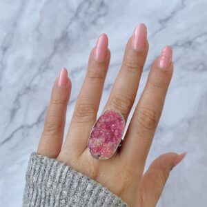 Cobalt Calcite Adjustable Ring / 925 Sterling Silver / Healing Gemstone / Gifts For Her / Fancy / Cobalt Calcite Statement Ring / Cbc-r-28. Cobalt Calcite Adjustable Ring / 925 Sterling Silver / Healing Gemstone / Gifts For Her / Fancy / Cobalt Calcite Statement Ring / Cbc-r-28.