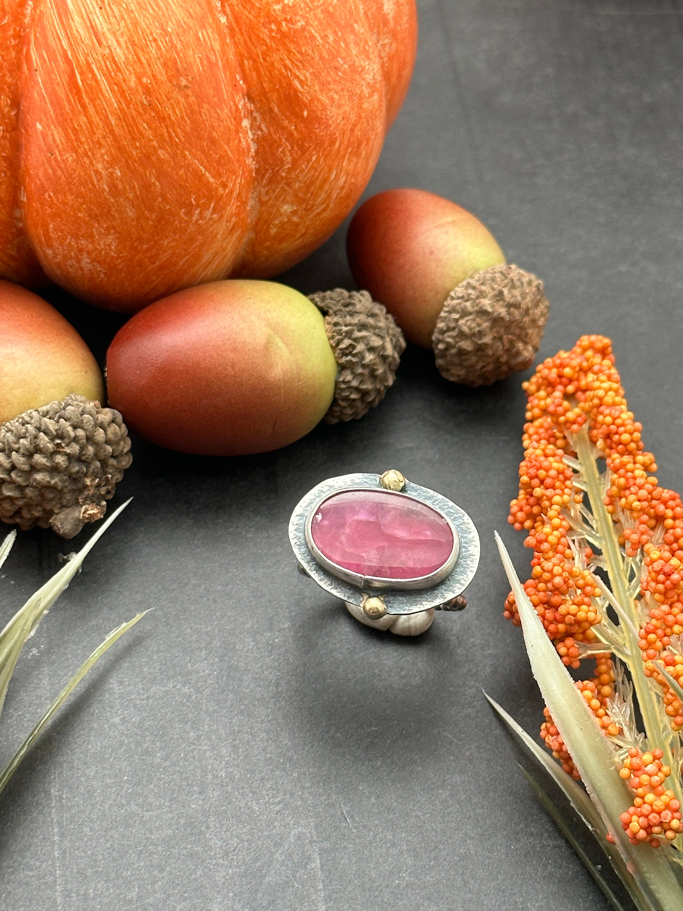 Gemmy Cobaltoan Calcite Artisan Ring