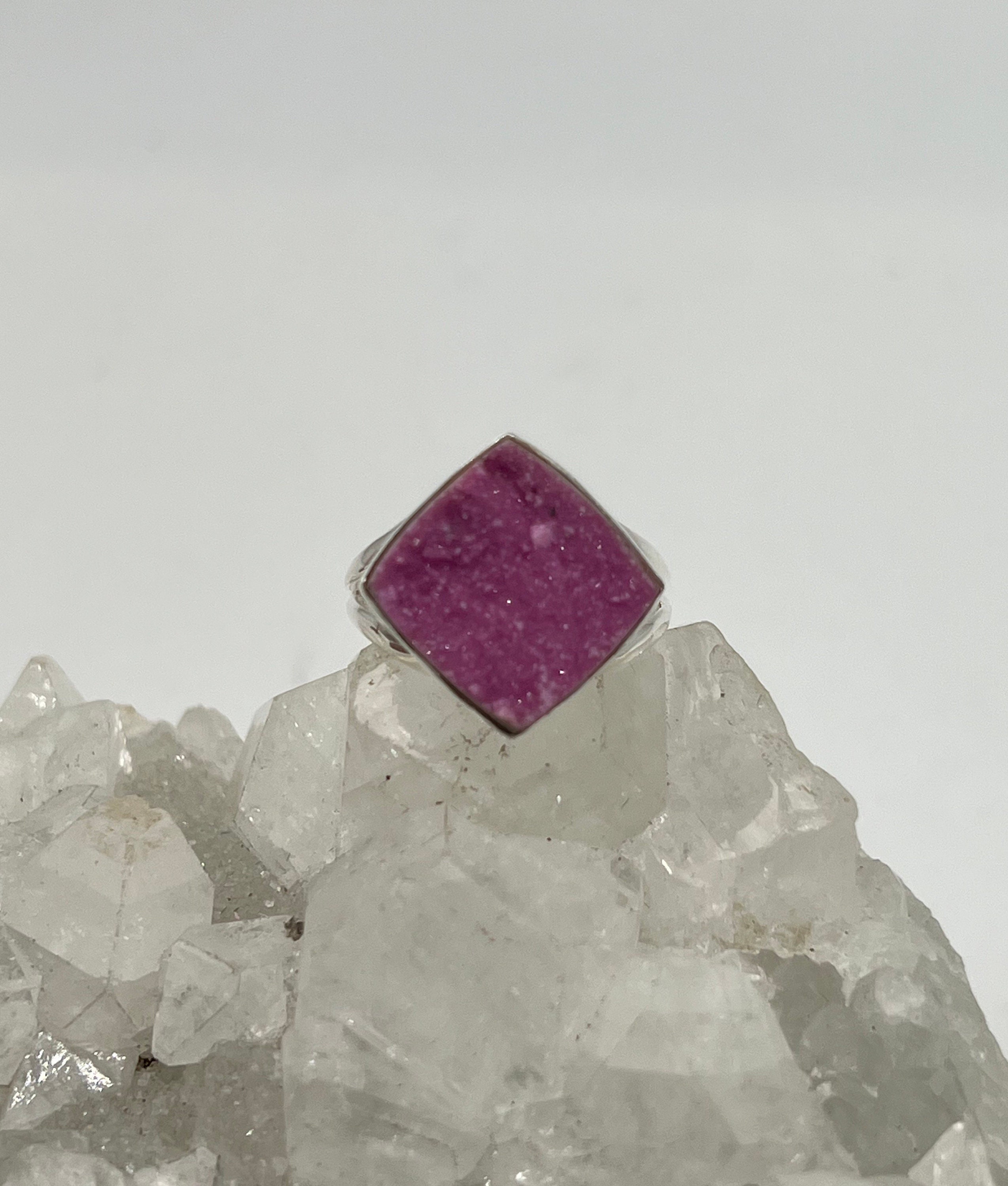 Pink Cobalto Calcite Crystal Ring, Size 7 1/2