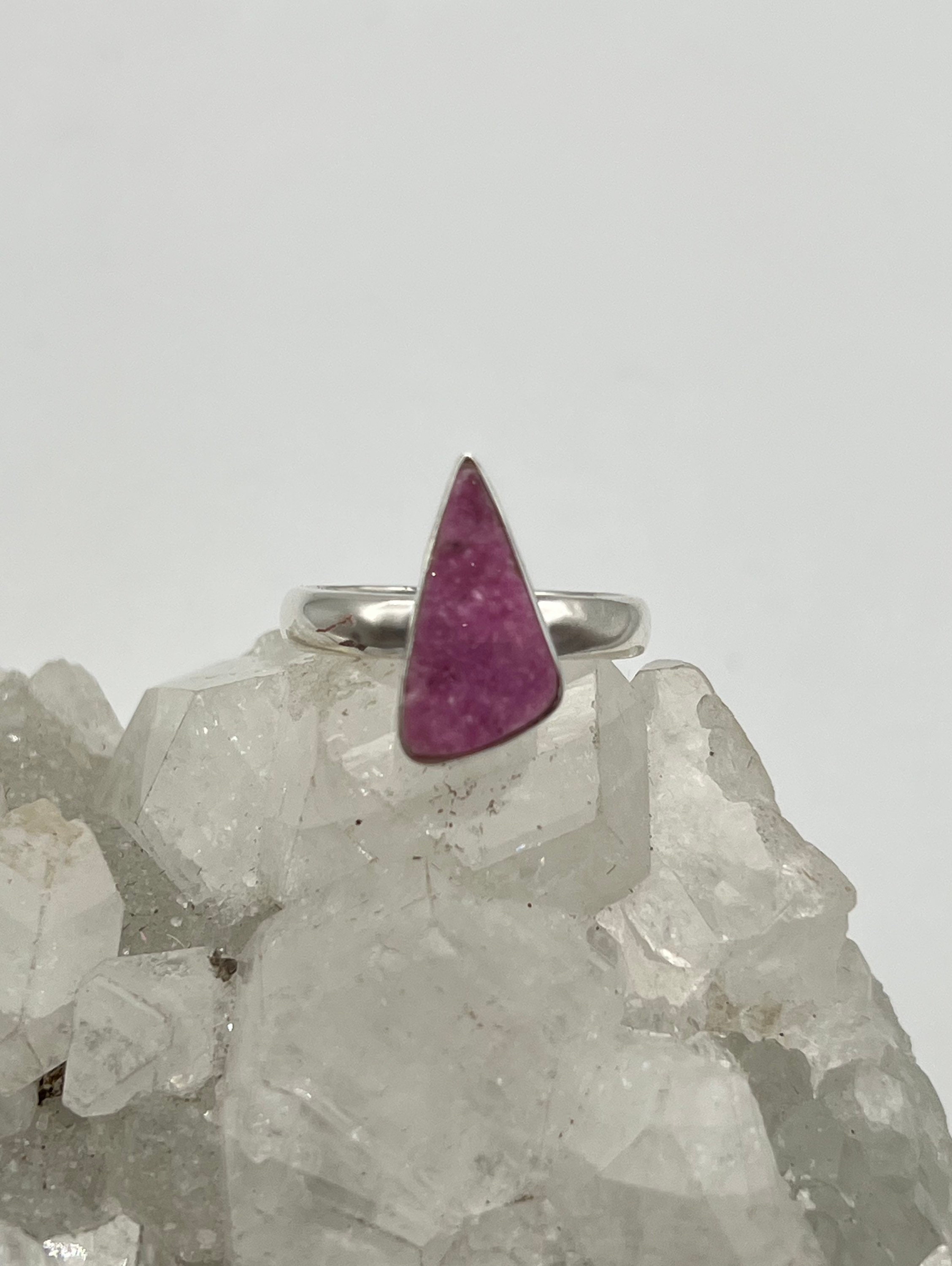Pink Cobalto Calcite Crystal Ring, Size 7 1/2