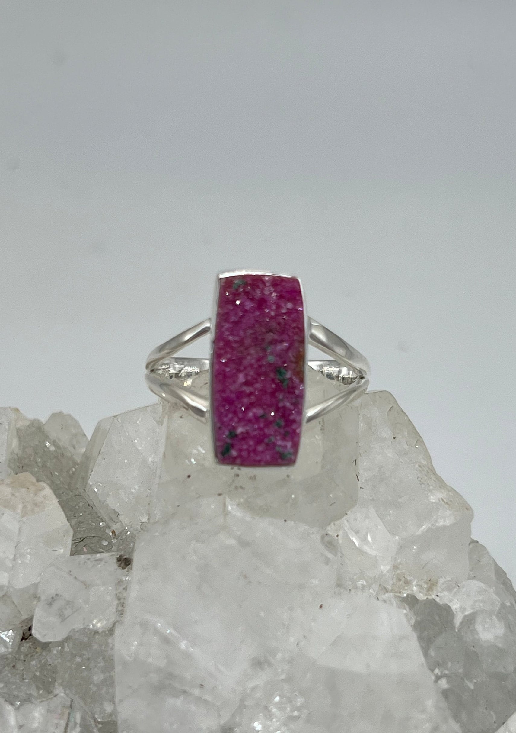 Pink Cobalto Calcite Crystal Ring, Size 10 1/2