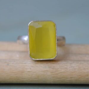 Yellow Calcite Ring: 925 Sterling Silver, Rose & Yellow Gold Plated Yellow Calcite Ring: 925 Sterling Silver, Rose & Yellow Gold Plated