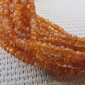 1-2mm Natural Orange Calcite Faceted Roundel Beads S355