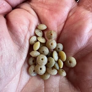 30, 5 mm calcite tumbled  honey color rondelle  bead