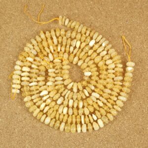 8mm Yellow Calcite Beads - Smooth Irregular Center Drilled Rondelle Beads for Jewelry Making and Crafts