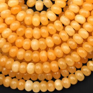 Aaa Natural Golden Honey Yellow Calcite 8mm Rondelle Beads 15.5" Strand