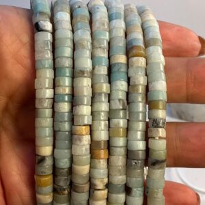 Caribbean Calcite Rondelle Bracelet & Necklace Choker, Triple Layer Bracelet or DIY Jewelry Strand, Ocean Blue Gemstone Jewelry