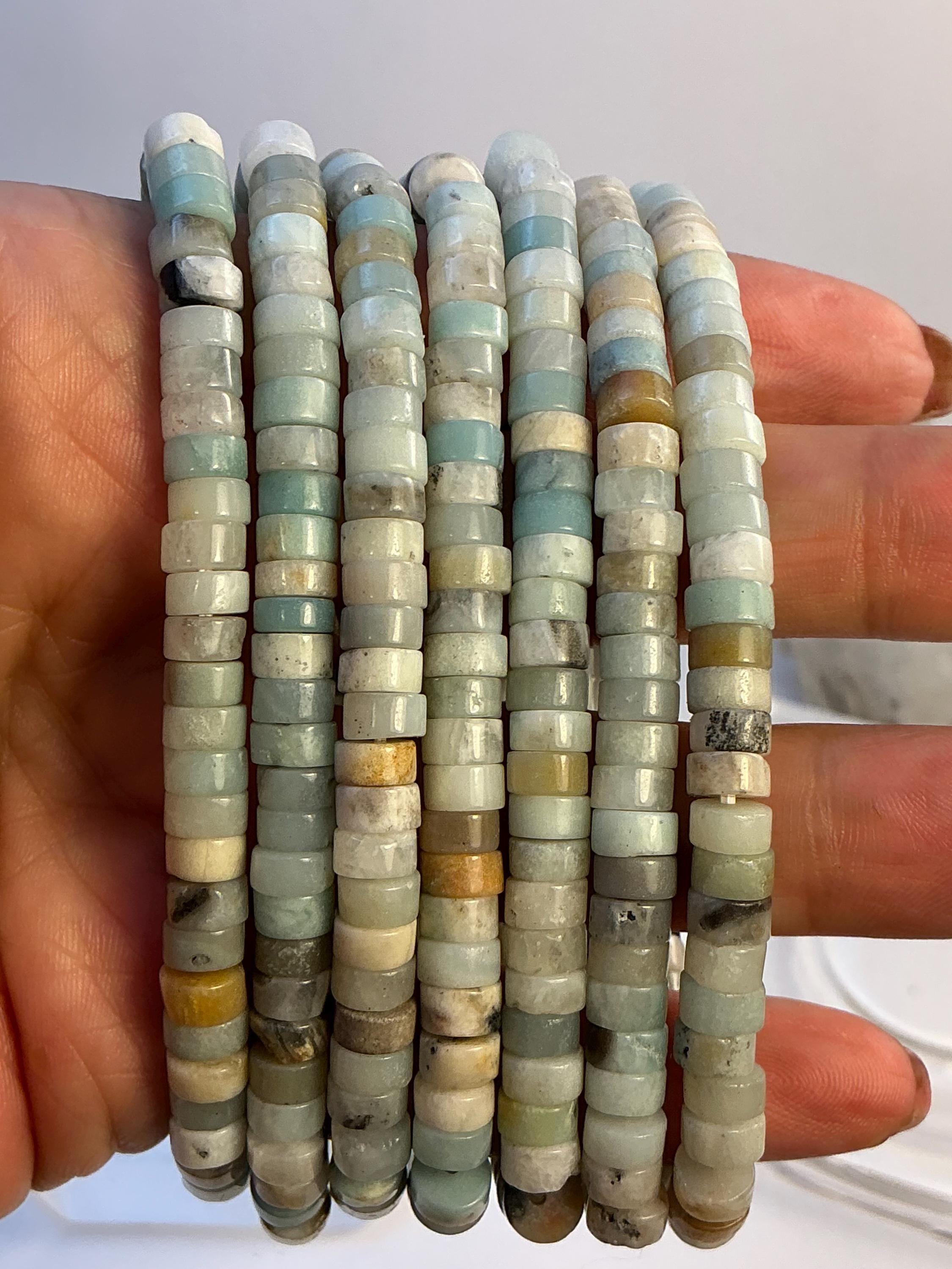 Caribbean Calcite Rondelle Bracelet & Necklace Choker, Triple Layer Bracelet Or Diy Jewelry Strand, Ocean Blue Gemstone Jewelry