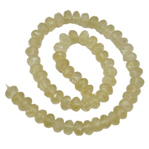 Rare Yellow Calcite Faceted Roundel Beads Strand | 10x5mm | 65 Beads |