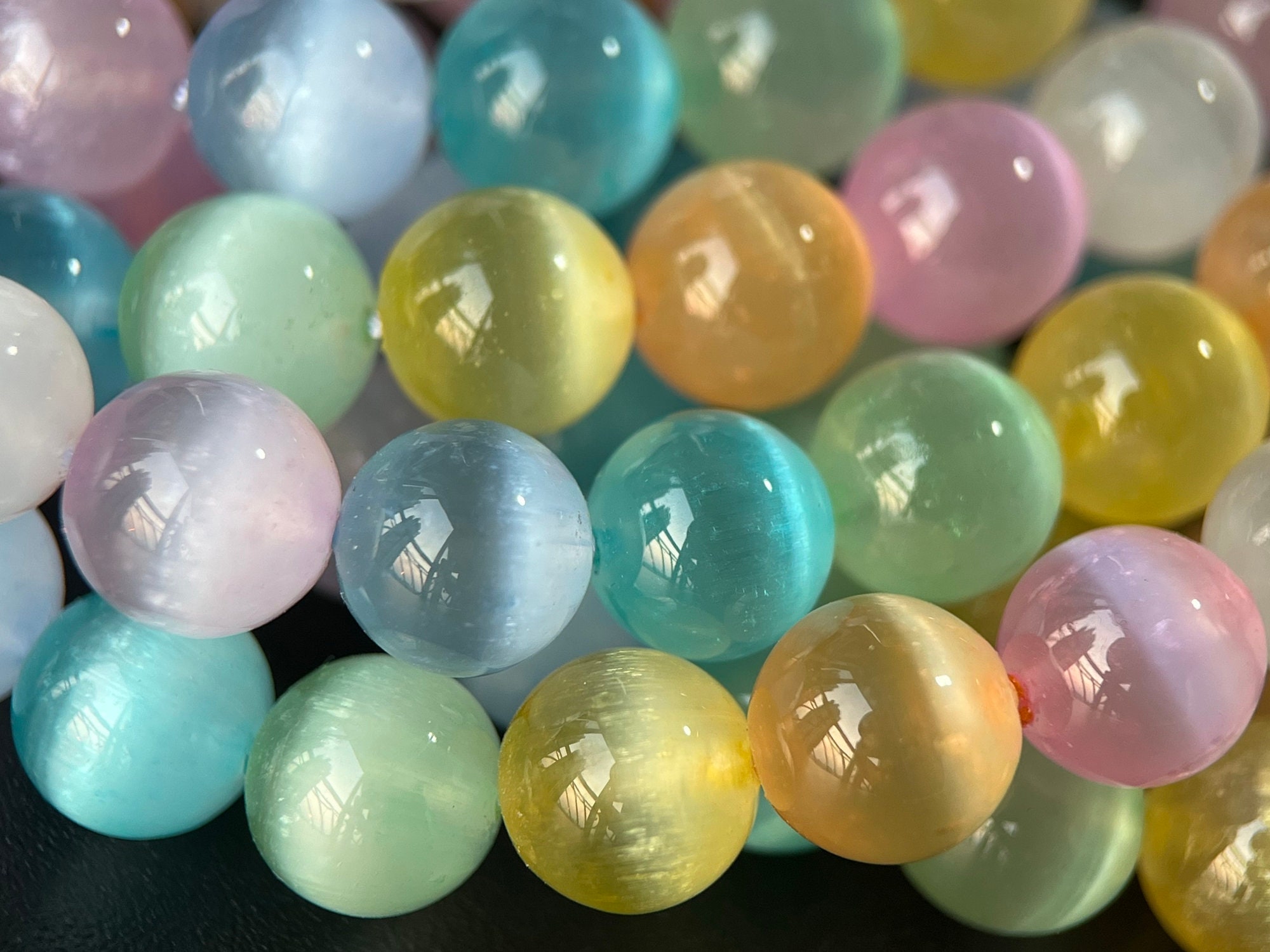 15.5" 6mm/8mm/10mm Multi Candy Color Calcite Round Beads, Semi-precious Stone Jgsy