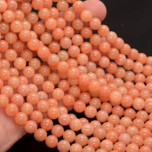 6mm Calcite Gemstone Orange Peach Grade Aaa Round Beads 7.5 inch Half Strand (80007387 H-A259)
