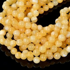 6mm Natural Rare Honey Calcite Gemstone Grade A Yellow Orange Smooth Round Loose Beads 15 inch Full Strand (80007031-A235)