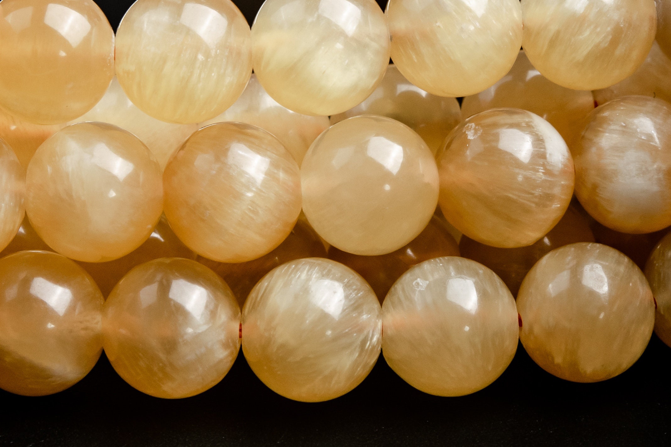 Genuine Natural Calcite Gemstone Beads 10mm Yellow Round Aaa Quality Loose Beads (123680)