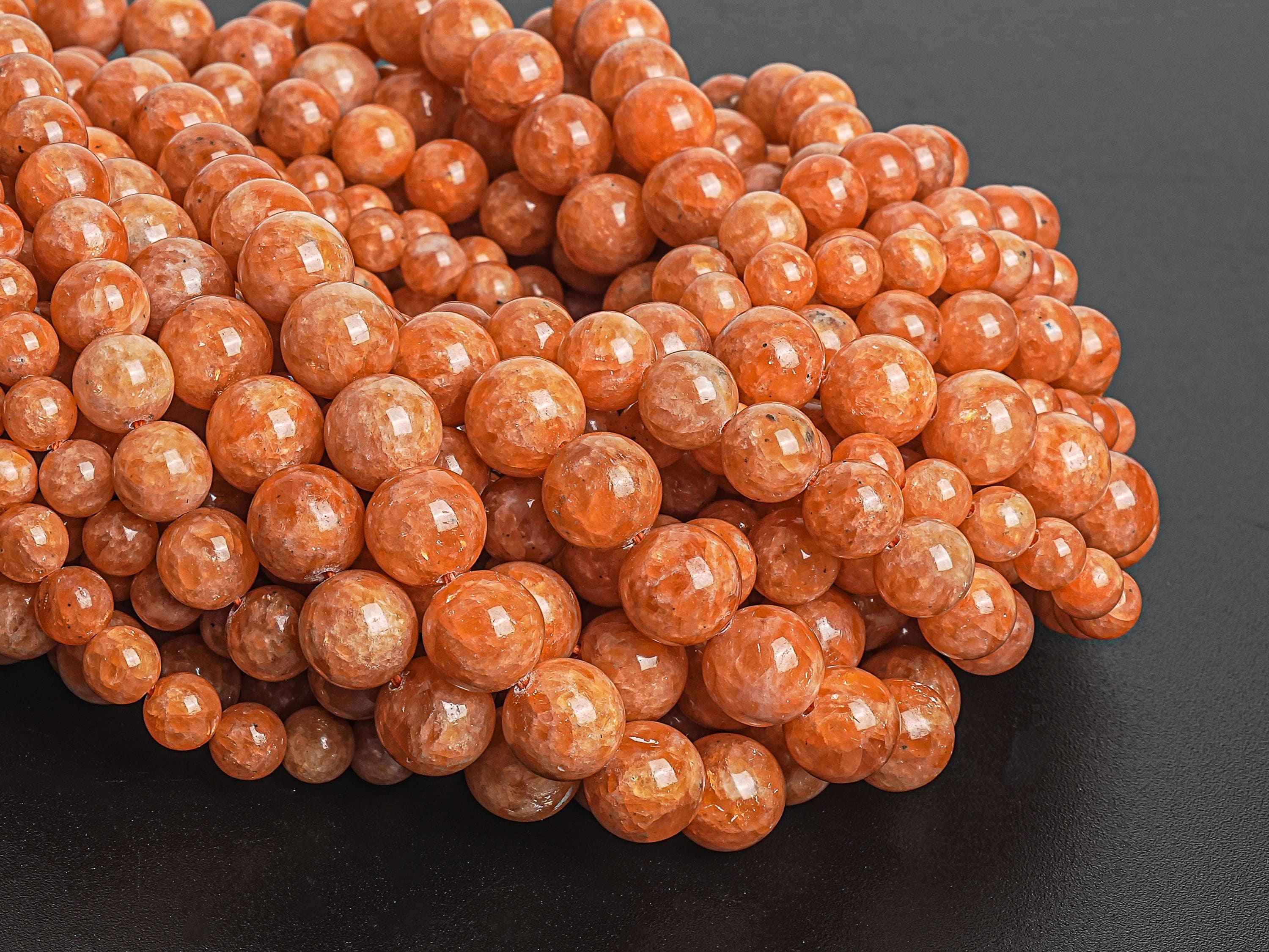 Genuine Natural Calcite Gemstone Beads 6mm 8mm 9-10mm Orange Round Aa Quality Loose Beads