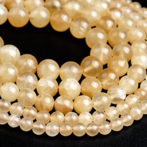 Genuine Natural Yellow Calcite Loose Beads Grade AAA Round Shape 6mm 6-7mm 8-9mm 10mm 10-11mm