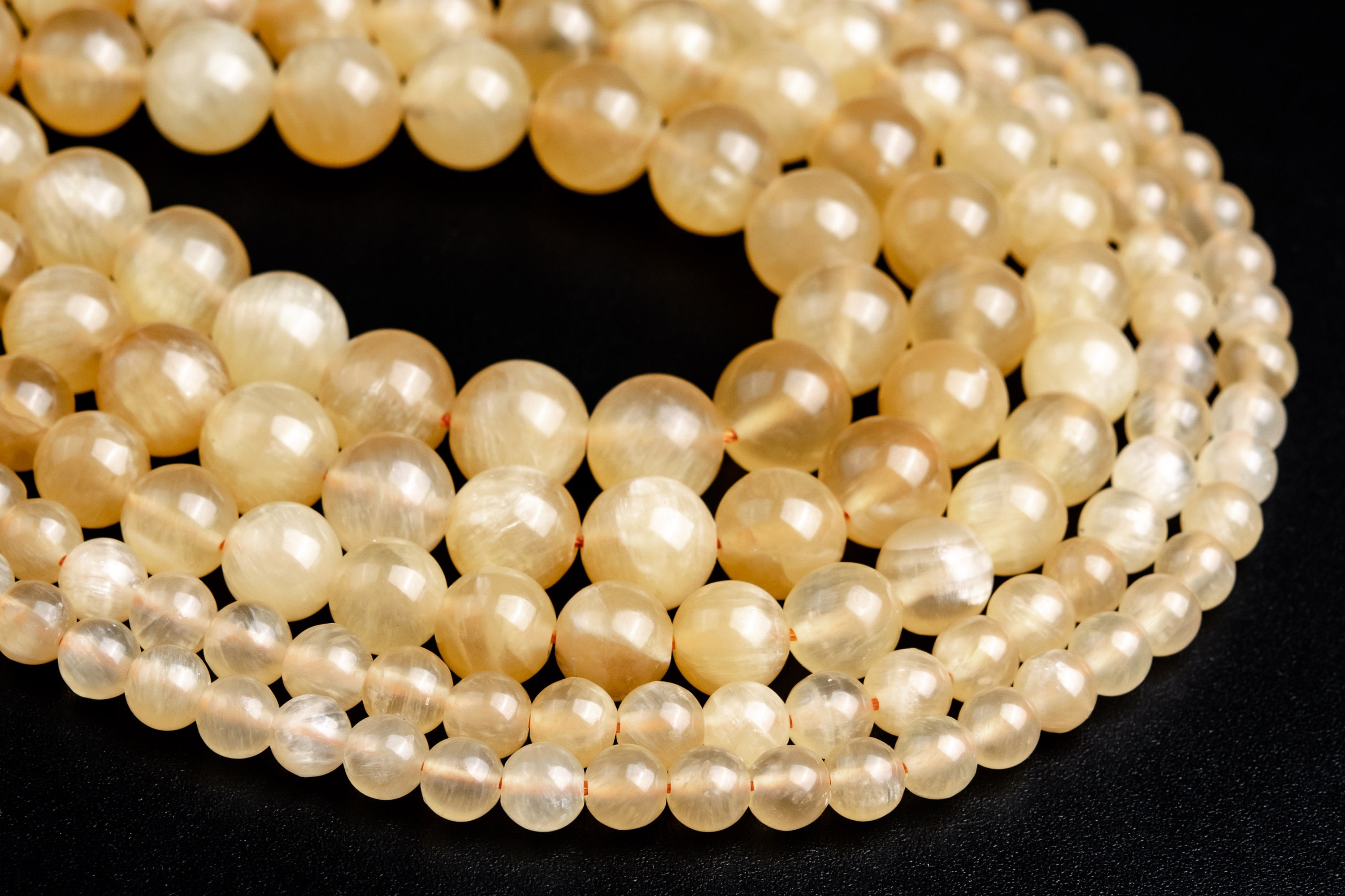 Genuine Natural Yellow Calcite Loose Beads Grade Aaa Round Shape 6mm 6-7mm 8-9mm 10mm 10-11mm