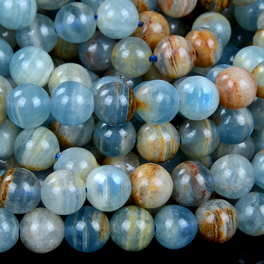 Natural Argentina Lemurian Aquatine Calcite, Aa Round 2mm 3mm 4mm 5mm 6mm 7mm 8mm 9mm 10mm 11mm 12mm 13mm 14mm 15mm 16mm (d51 D52 D53)