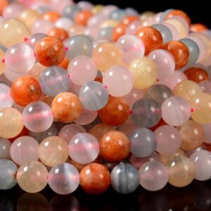Natural Multi Calcite Gemstone Grade Aaa Round 8mm Loose Beads (d579)