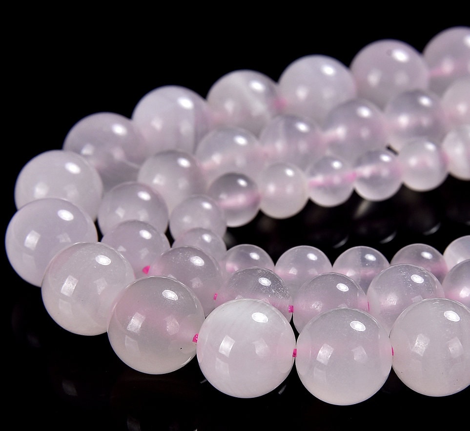 Natural Rare Pink Mangano Calcite Uv Reactive Gemstone Grade Aaa Round 6mm 8mm 10mm Loose Beads (d529)