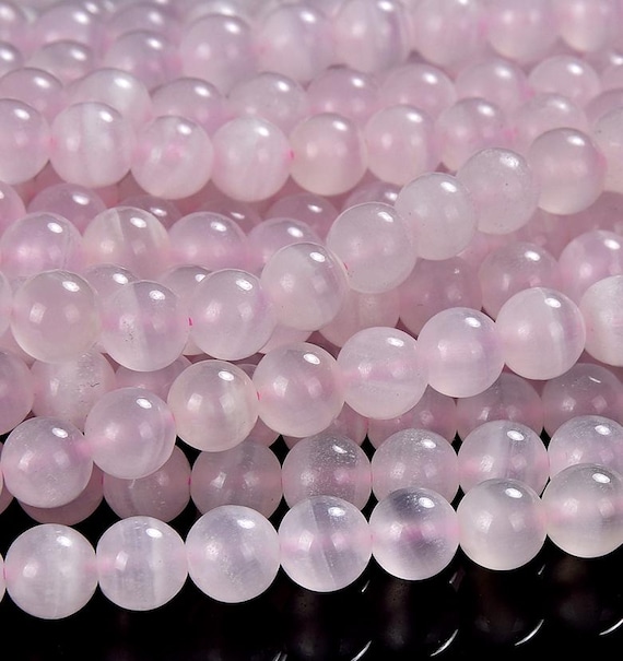 Natural Rare Pink Mangano Calcite Uv Reactive Gemstone Grade Aaa Round 6mm 8mm 10mm Loose Beads (d529)