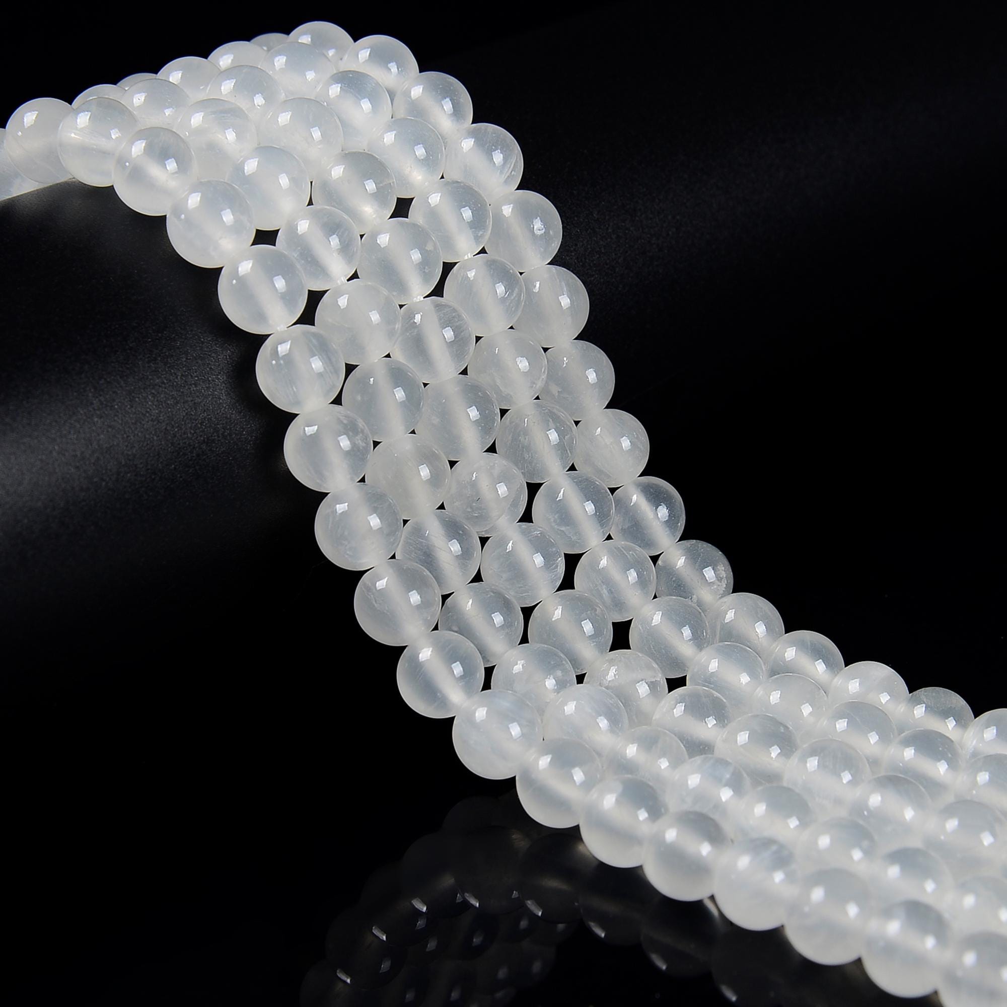 Natural White Calcite Smooth Round Beads Size 4mm 6mm 8mm 10mm 12mm 15.5''strand