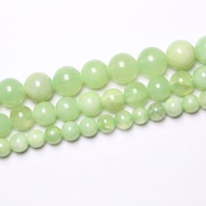 Perle Calcite Verte 63 perles naturelles en 6mm 8mm(48) 10mm (38) 12mm (32) en pierre naturelle ronde lisse semi-précieuse