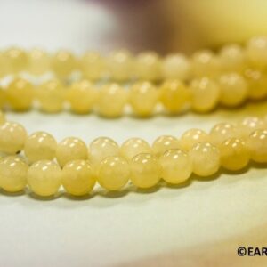 S-M/ Yellow Calcite 6.5mm/ 8mm Round beads  15.5" strand Calcite Round Beads Smooth Calcite Round Gemstone for Mala and Jewellery Making