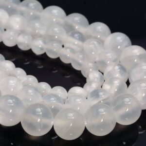 White Calcite Gemstone Grade Aaa Round 6mm 8mm 9mm 10mm Loose Beads 15.5 Inch Full Strand (a255)