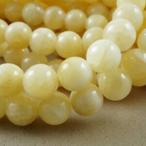 Yellow Calcite Beads (round)(smooth) (4mm)(6mm)(8mm) (10mm)(16"strand)