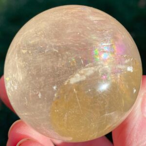 1.8" Optical Calcite Sphere With Rainbows Clear Iceland Spar #3 1.8" Optical Calcite Sphere With Rainbows Clear Iceland Spar #3