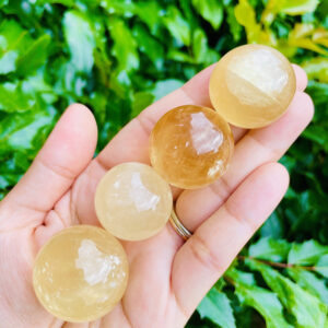 Honey Calcite Sphere: Golden Crystal Gemstone Ball Honey Calcite Sphere: Golden Crystal Gemstone Ball
