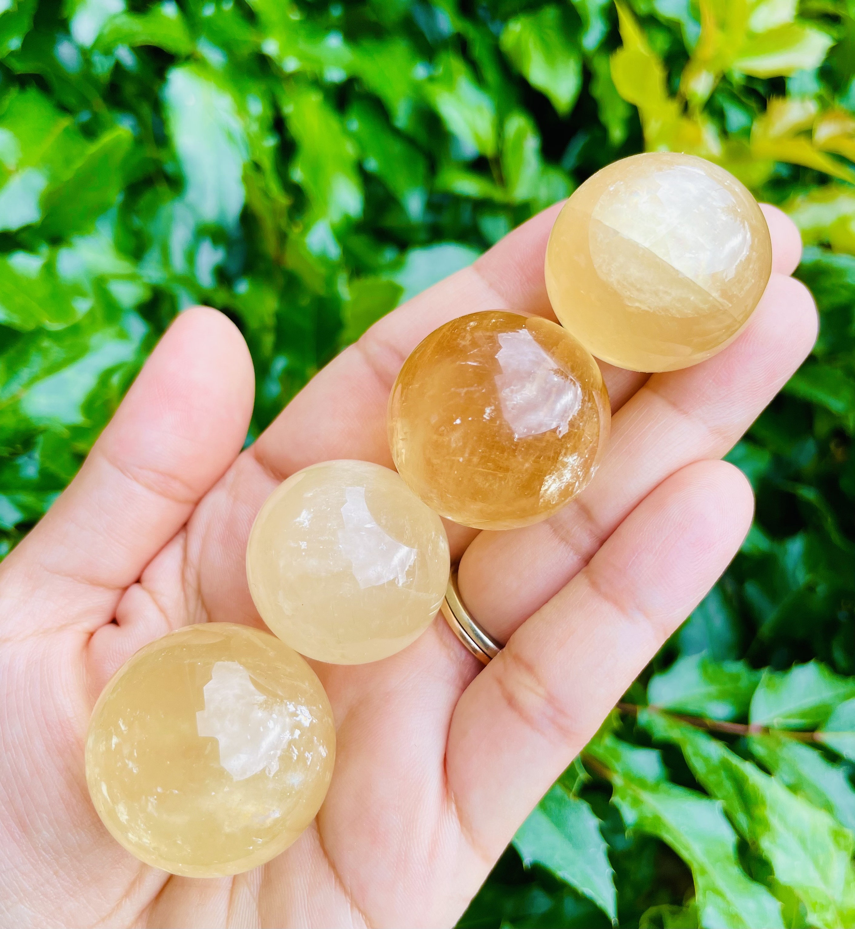 Honey Calcite Sphere: Golden Crystal Gemstone Ball